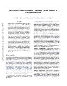 Inductive-bias-driven Reinforcement Learning For Efficient Schedules in
  Heterogeneous Clusters