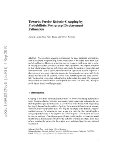 Towards Precise Robotic Grasping by Probabilistic Post-grasp
  Displacement Estimation