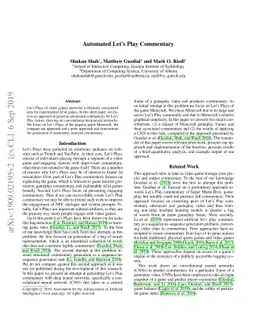 Automated Let's Play Commentary