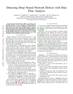 Detecting Deep Neural Network Defects with Data Flow Analysis