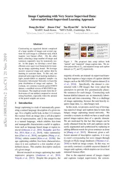 Image Captioning with Very Scarce Supervised Data: Adversarial
  Semi-Supervised Learning Approach