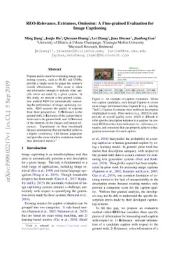 REO-Relevance, Extraness, Omission: A Fine-grained Evaluation for Image
  Captioning