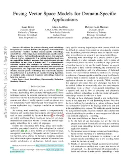 Fusing Vector Space Models for Domain-Specific Applications