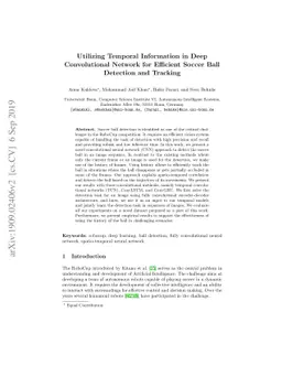 Utilizing Temporal Information in Deep Convolutional Network for
  Efficient Soccer Ball Detection and Tracking