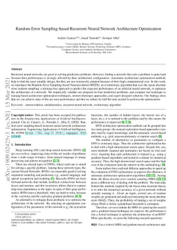 Random Error Sampling-based Recurrent Neural Network Architecture
  Optimization