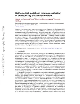 Mathematical Model and Topology Evaluation of Quantum Secure
  Communication Network