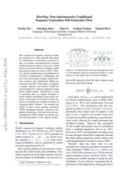 FlowSeq: Non-Autoregressive Conditional Sequence Generation with
  Generative Flow
