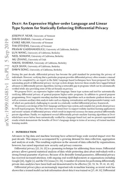 Duet: An Expressive Higher-order Language and Linear Type System for
  Statically Enforcing Differential Privacy