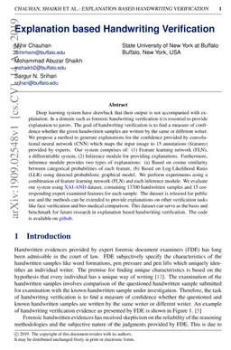 Explanation based Handwriting Verification