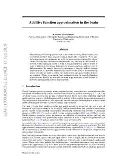 Additive function approximation in the brain