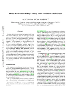 On the Acceleration of Deep Learning Model Parallelism with Staleness