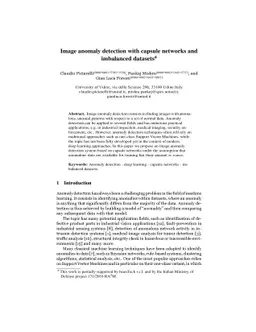 Image anomaly detection with capsule networks and imbalanced datasets