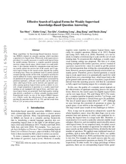 Effective Search of Logical Forms for Weakly Supervised Knowledge-Based
  Question Answering