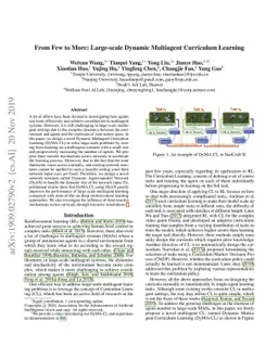 From Few to More: Large-scale Dynamic Multiagent Curriculum Learning