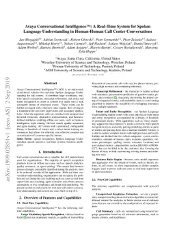 Avaya Conversational Intelligence: A Real-Time System for Spoken
  Language Understanding in Human-Human Call Center Conversations