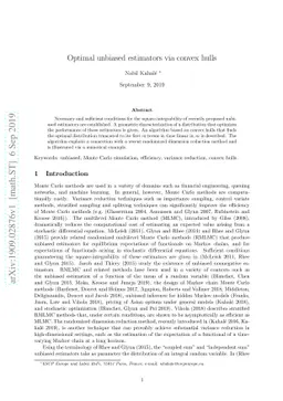 Optimal unbiased estimators via convex hulls