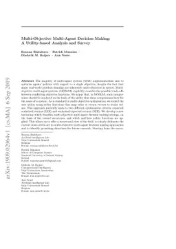 Multi-Objective Multi-Agent Decision Making: A Utility-based Analysis
  and Survey