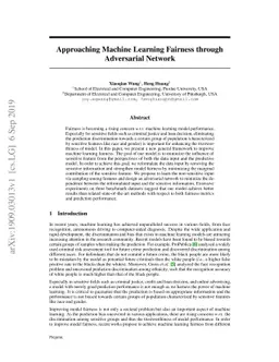 Approaching Machine Learning Fairness through Adversarial Network