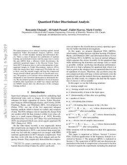 Quantized Fisher Discriminant Analysis