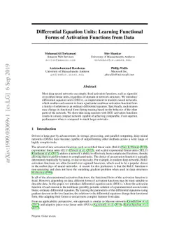 Differential Equation Units: Learning Functional Forms of Activation
  Functions from Data