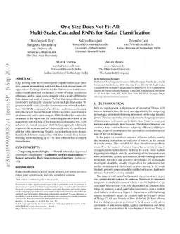 One Size Does Not Fit All: Multi-Scale, Cascaded RNNs for Radar
  Classification