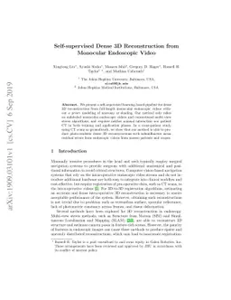 Self-supervised Dense 3D Reconstruction from Monocular Endoscopic Video
