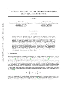 Trading-Off Static and Dynamic Regret in Online Least-Squares and Beyond