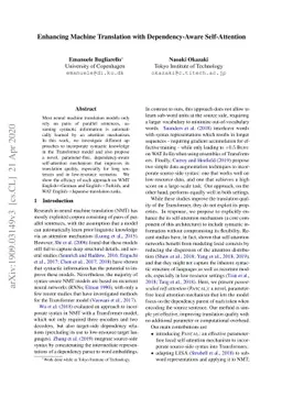 Enhancing Machine Translation with Dependency-Aware Self-Attention