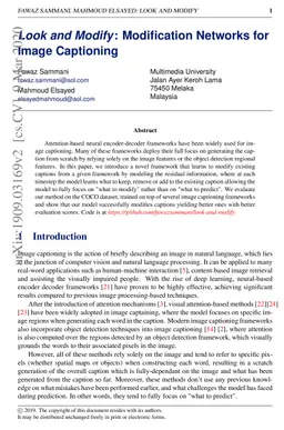 Look and Modify: Modification Networks for Image Captioning