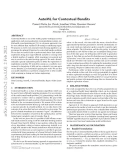 AutoML for Contextual Bandits