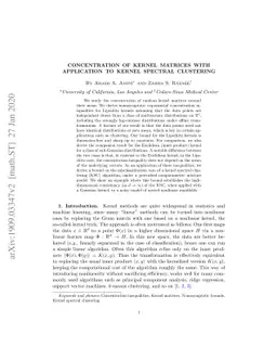 Concentration of kernel matrices with application to kernel spectral
  clustering