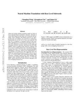 Neural Machine Translation with Byte-Level Subwords