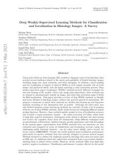 Deep Weakly-Supervised Learning Methods for Classification and
  Localization in Histology Images: A Survey