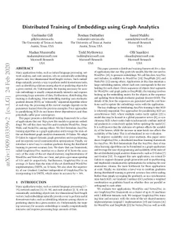 Distributed Training of Embeddings using Graph Analytics