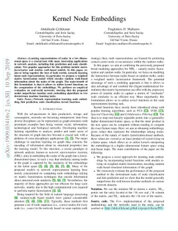 Kernel Node Embeddings