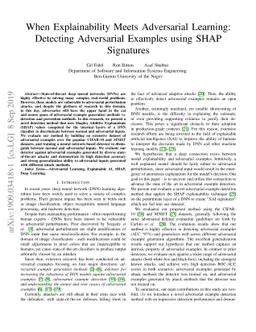When Explainability Meets Adversarial Learning: Detecting Adversarial
  Examples using SHAP Signatures