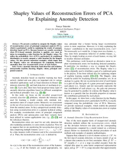 Shapley Values of Reconstruction Errors of PCA for Explaining Anomaly
  Detection