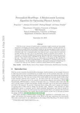 Personalized HeartSteps: A Reinforcement Learning Algorithm for
  Optimizing Physical Activity