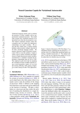 Neural Gaussian Copula for Variational Autoencoder
