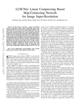 LCSCNet: Linear Compressing Based Skip-Connecting Network for Image
  Super-Resolution