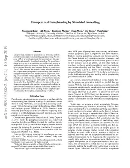 Unsupervised Paraphrasing by Simulated Annealing