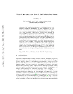 Neural Architecture Search in Embedding Space