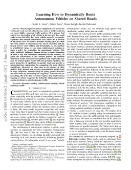 Learning How to Dynamically Route Autonomous Vehicles on Shared Roads