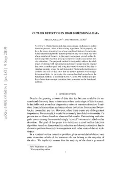 Outlier Detection in High Dimensional Data