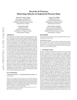 Security in Process: Detecting Attacks in Industrial Process Data