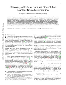 Recovery of Future Data via Convolution Nuclear Norm Minimization