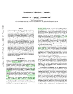 Deterministic Value-Policy Gradients