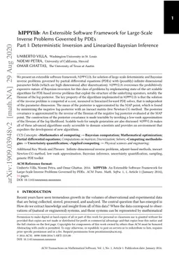 hIPPYlib: An Extensible Software Framework for Large-Scale Inverse
  Problems Governed by PDEs; Part I: Deterministic Inversion and Linearized
  Bayesian Inference