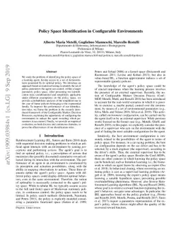 Policy Space Identification in Configurable Environments