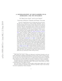 A generalization of regularized dual averaging and its dynamics